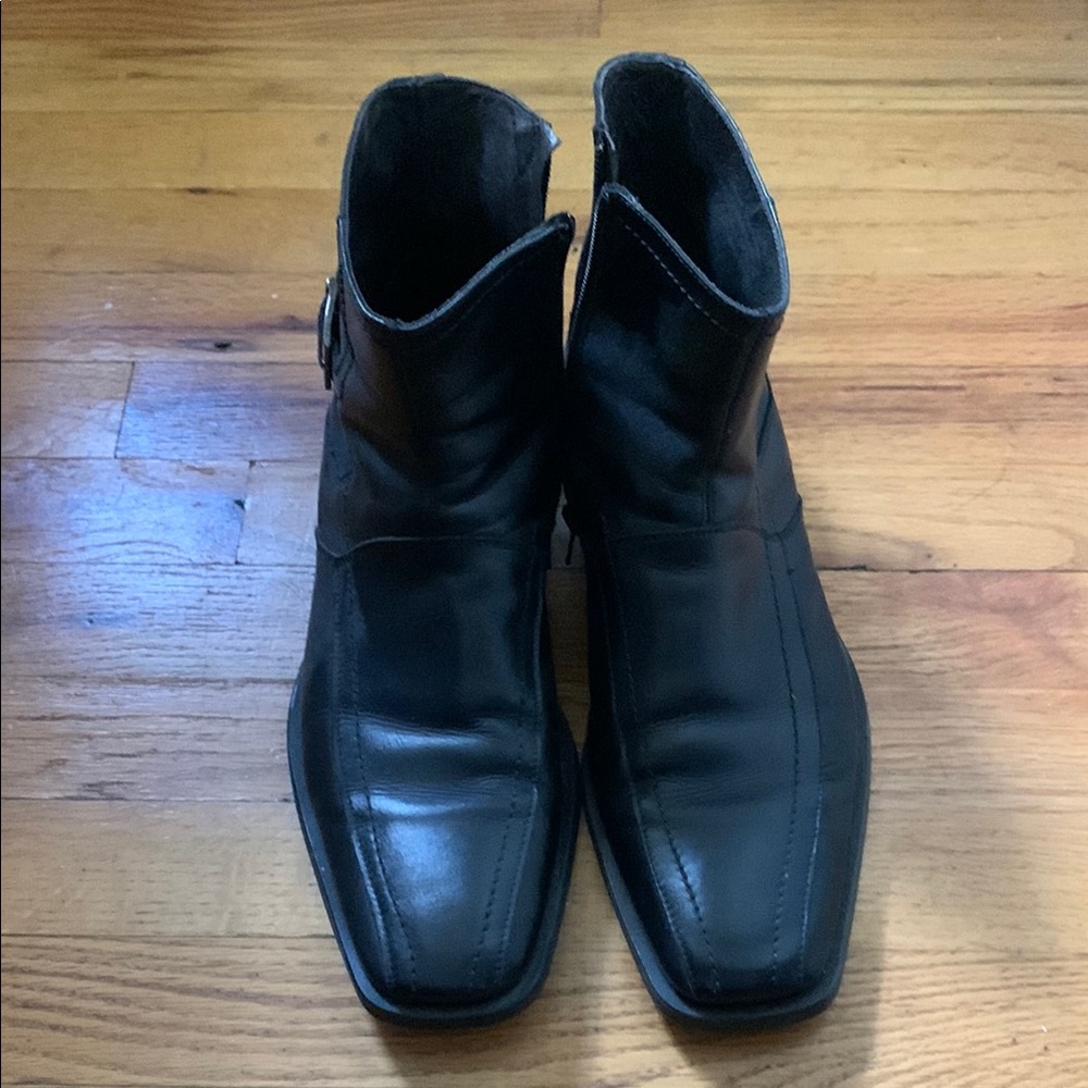 Candie's Black Leather Ankle Boots